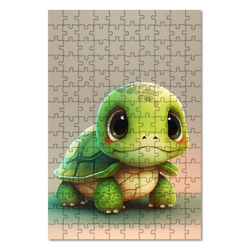 Wooden Puzzle Cartoon Turtle