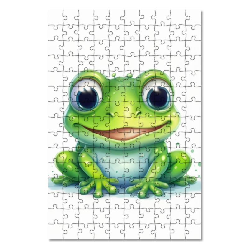 Wooden Puzzle Cartoon Frog