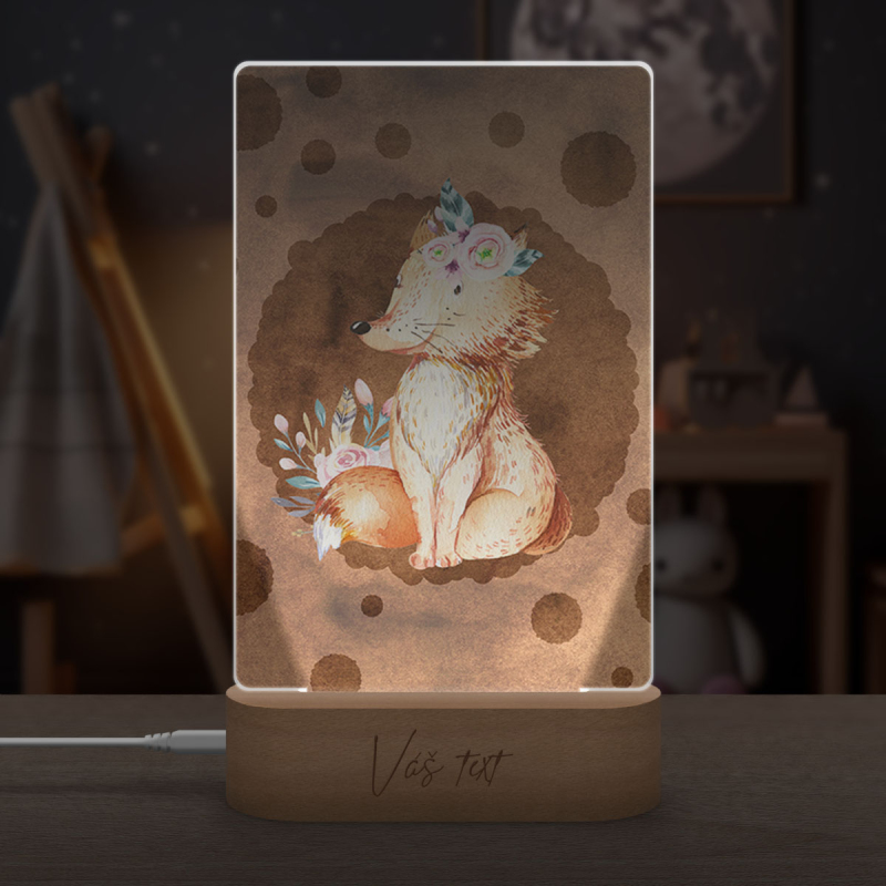 Baby lamp Fox with flowers