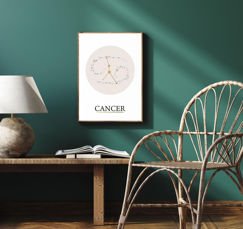 Cancer white 3D Real Gold Poster
