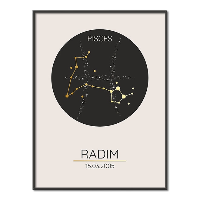 Pisces constellation custom name poster
