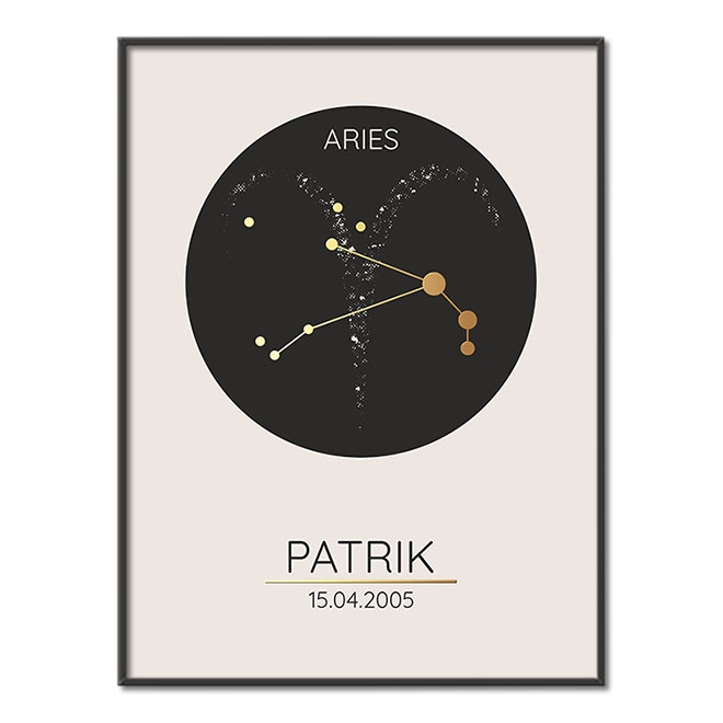 Aries constellation custom name poster