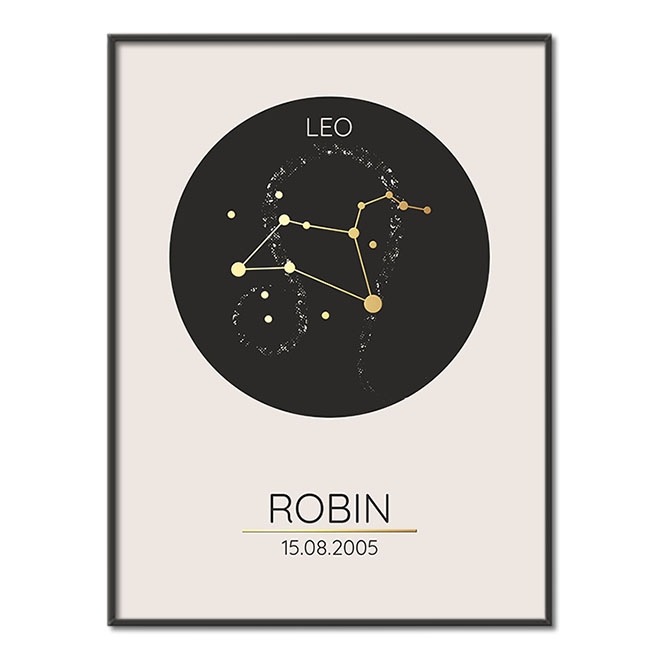 Leo constellation custom name poster