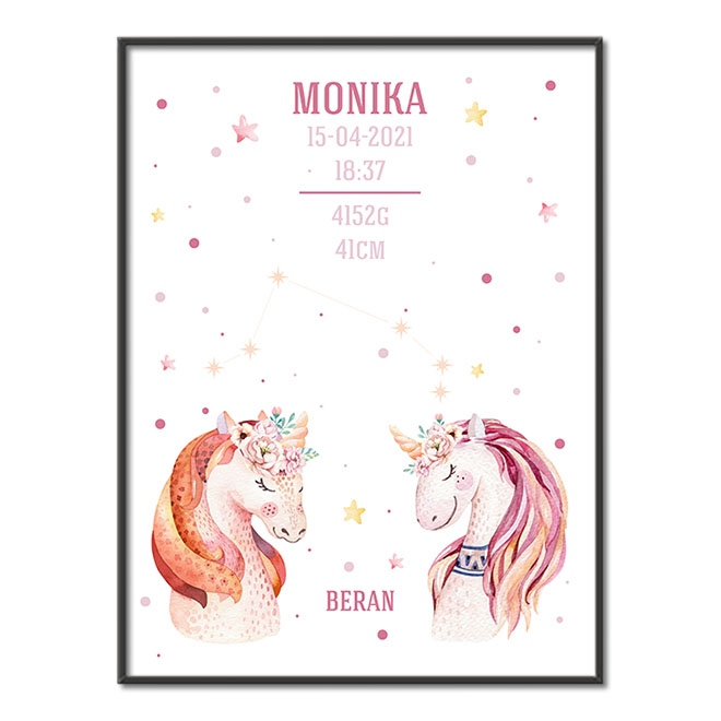 Unicorns and Aries Constellation poster