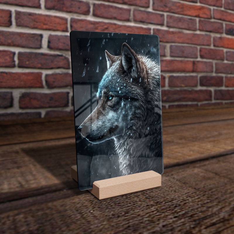 Acrylic glass Snow wolf