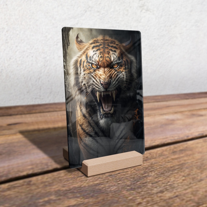 Acrylic glass Fearless tiger
