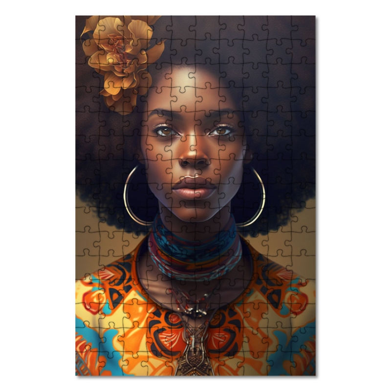 Wooden Puzzle A woman in a colorful dress