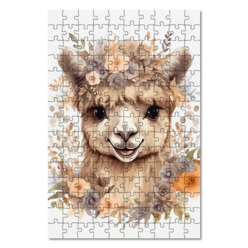 Wooden Puzzle Baby camel in flowers