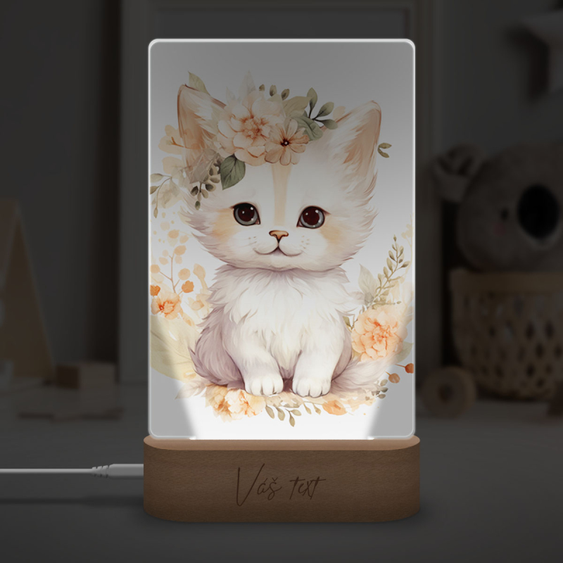 Lamp Baby cat in flowers