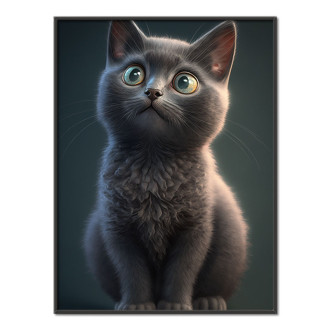 Russian Blue cat cartoon