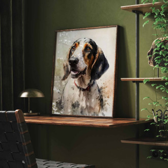 American English Coonhound watercolor