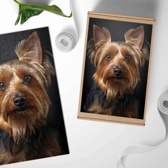 Wooden Puzzle Silky Terrier realistic
