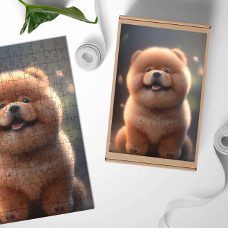 Wooden Puzzle Chow Chow cartoon