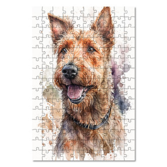 Wooden Puzzle Irish Terrier watercolor