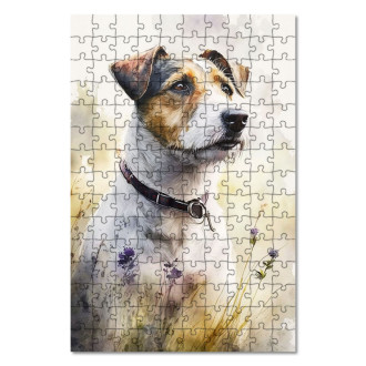 Wooden Puzzle Parson Russell Terrier watercolor