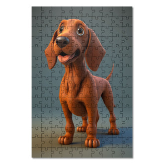 Wooden Puzzle Redbone Coonhound cartoon