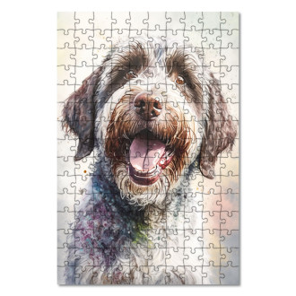 Wooden Puzzle Wire Fox Terrier watercolor