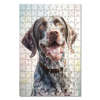 Wooden Puzzle German Shorthaired Pointer watercolor