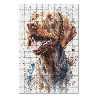 Wooden Puzzle Wirehaired Pointing Griffon watercolor