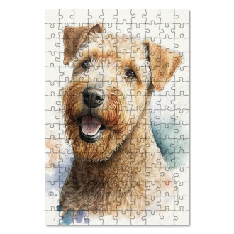 Wooden Puzzle Lakeland Terrier watercolor