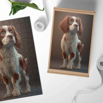 Wooden Puzzle Irish Red and White Setter cartoon
