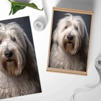 Wooden Puzzle Old English Sheepdog realistic
