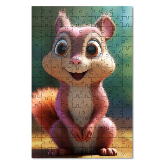 Wooden Puzzle Cute animated squirrel