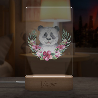 Baby lamp Panda in flowers