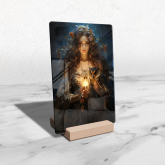 Acrylic glass young woman with owl-gigapixel-standard-scale-6