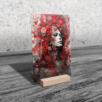 Acrylic glass woman covered in flowers