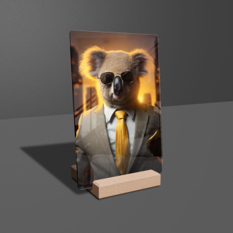 Acrylic glass koala wearing suit-gigapixel-standard-scale-6