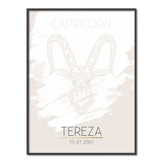 Zodiac sign Capricorn custom name poster
