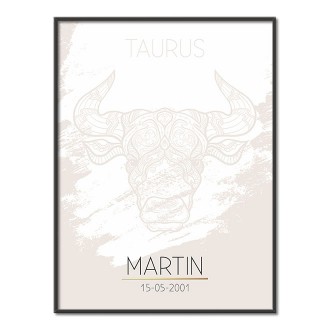 Zodiac sign Taurus custom name poster