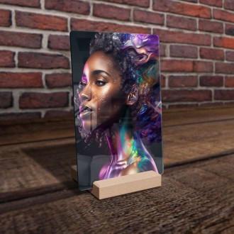 Acrylic glass Attractive African American woman