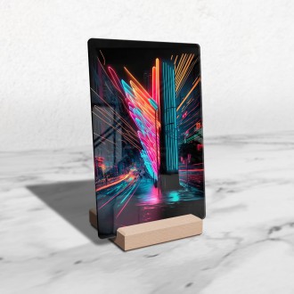 Acrylic glass Neon city