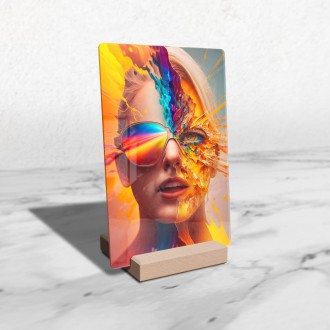 Acrylic glass Colorful face