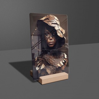 Acrylic glass Woman made of wood