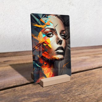 Acrylic glass Posterized face of a woman