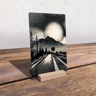 Acrylic glass Black and white road