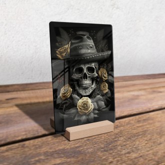 Acrylic glass Decorated Mexican skull