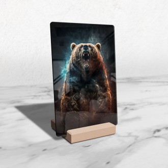 Acrylic glass The spirit of a grizzly bear