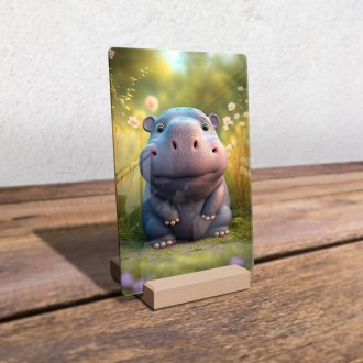 Acrylic glass Cute hippopotamus