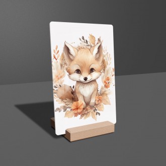 Acrylic glass Fox cub in flowers