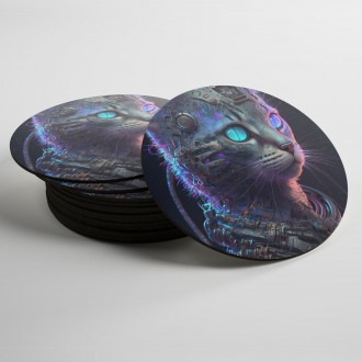 Coasters Cyborg cat
