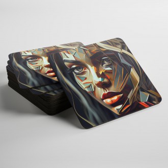 Coasters Oil painting - Abstract woman