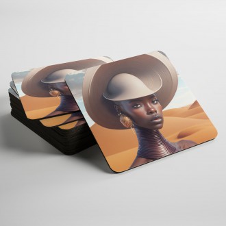 Coasters Model in a hat 1