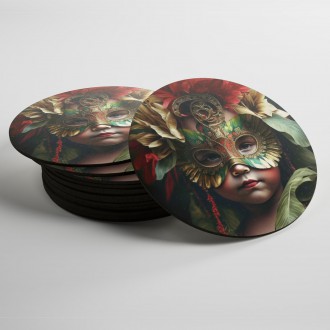 Coasters A child in a carnival mask 3