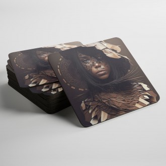 Coasters Woman made of wood