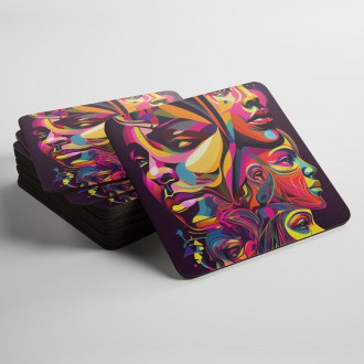 Coasters Modern art - faces