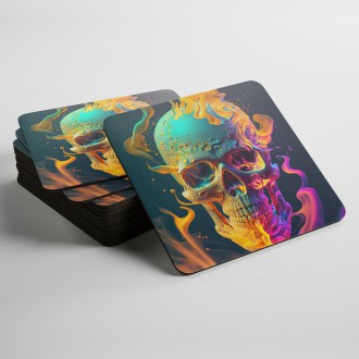 Coasters Skull in colored smoke